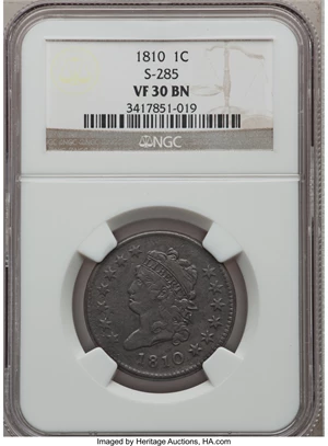 image for: 1810 1C VF30 NGC. S-285, B-2, R.2....