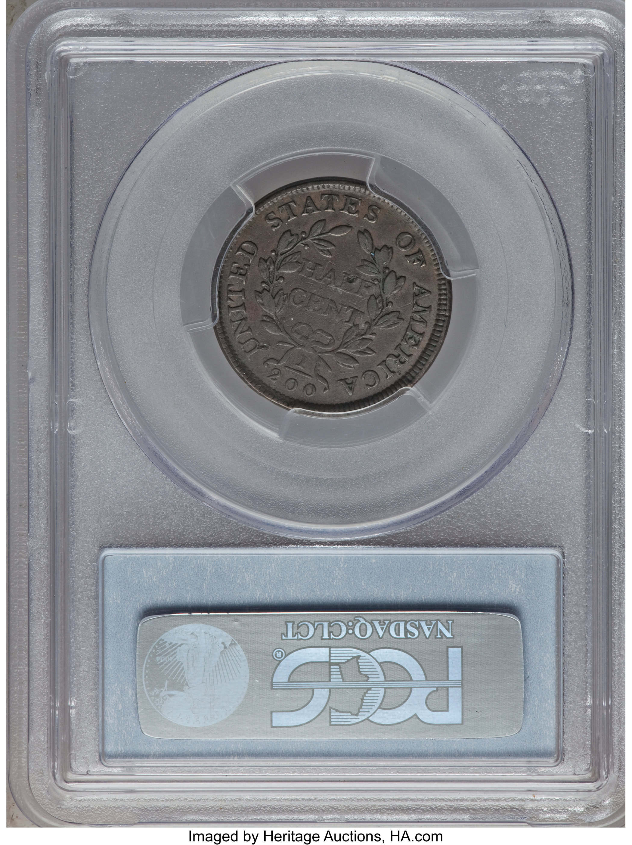 1804 1/2c Plain 4, Stems MS BN VF35 BN CAC thumbnail 2