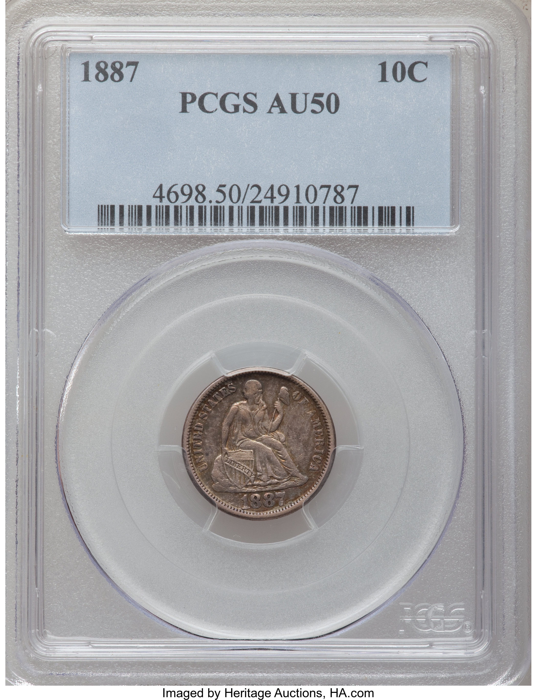 1887 10c VF30 thumbnail 7