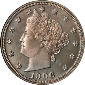image for: 1906 Liberty Nickel. Proof-68 (NGC).