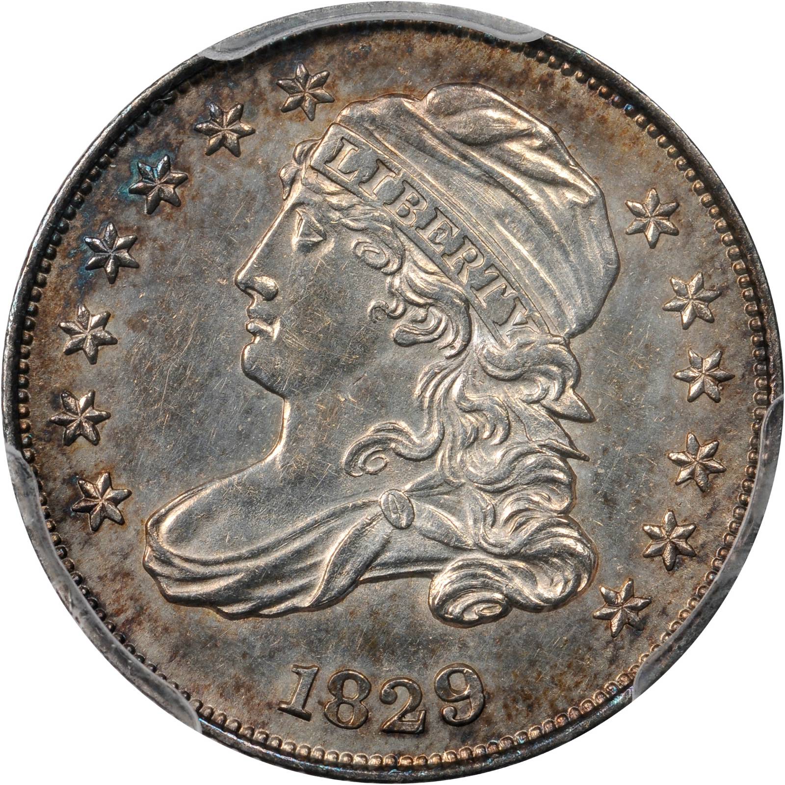 image for: 1829 Capped Bust Dime. JR-7. Rarity-1. Small 10C. AU Details--Cleaning (PCGS).