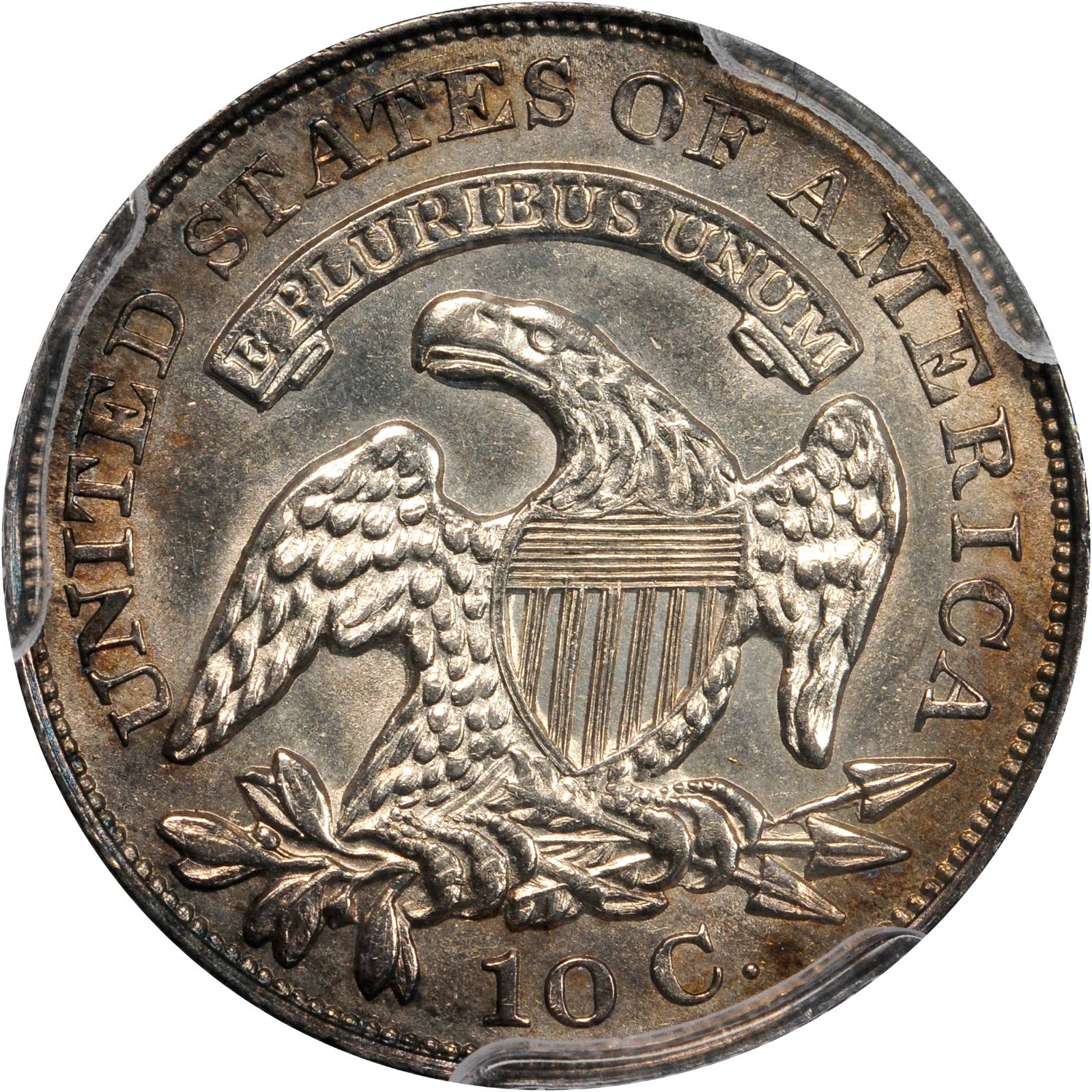 image for: 1829 Capped Bust Dime. JR-7. Rarity-1. Small 10C. AU Details--Cleaning (PCGS).