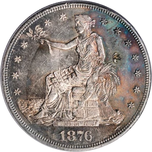 image for: 1876-CC Trade Dollar. Type I/I. FS-801. Doubled Die Reverse. Genuine--Code 98, Chop Mark (PCGS).