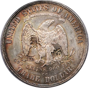 image for: 1876-CC Trade Dollar. Type I/I. FS-801. Doubled Die Reverse. Genuine--Code 98, Chop Mark (PCGS).