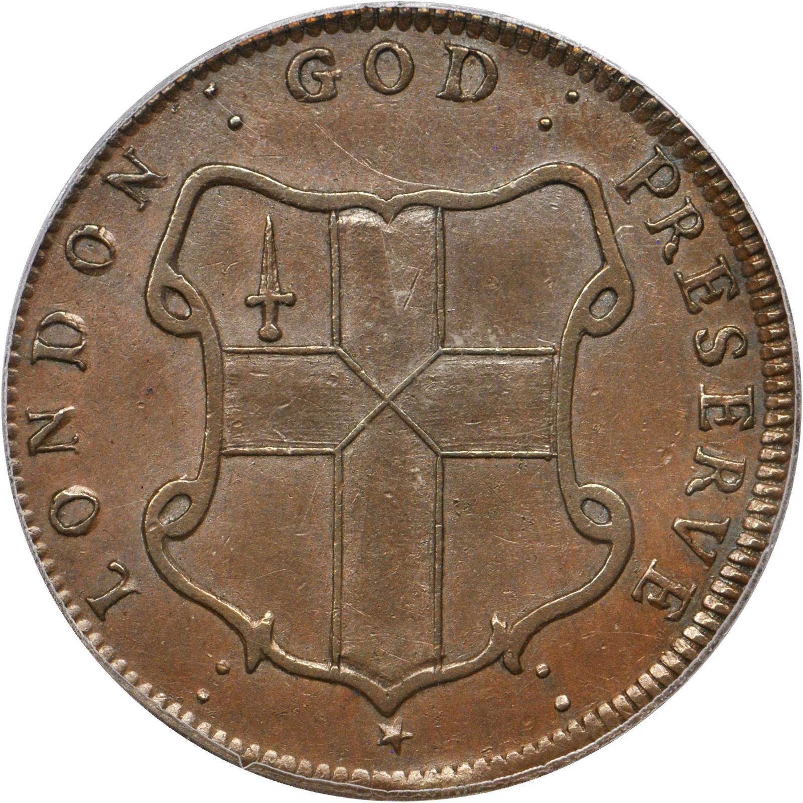 (1694) 1/2 P Elephant, LONDON, Diagonals MS BN