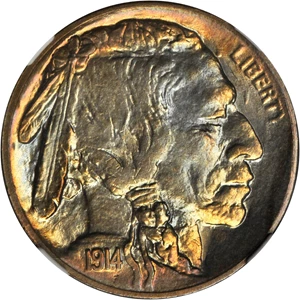 image for: 1914-S Buffalo Nickel. MS-67 * (NGC).