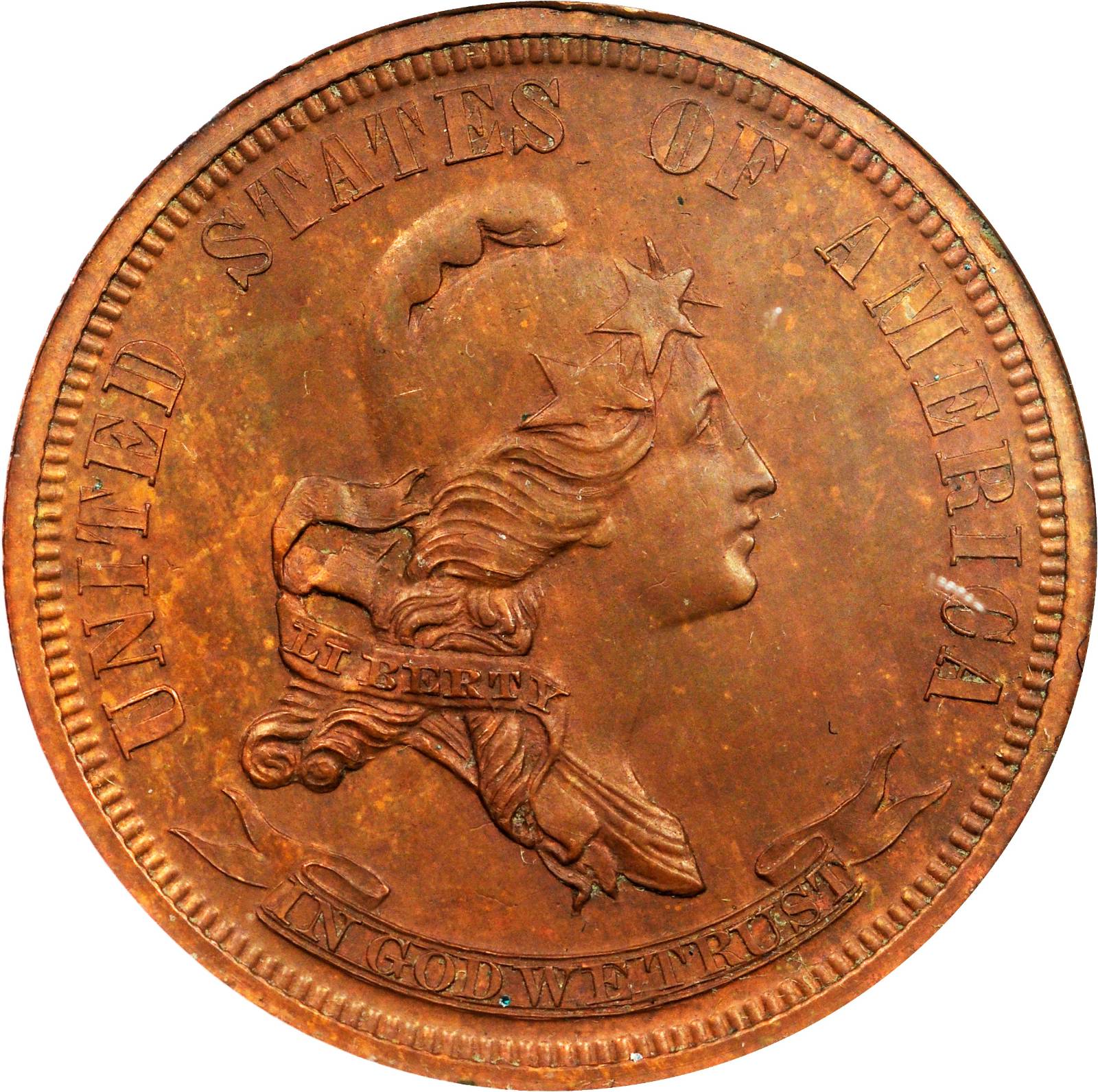 image for: 1870 Pattern Quarter. Judd-908, Pollock-996. Rarity-7-. Copper. Reeded Edge. Proof-65 BN (PCGS). CAC.