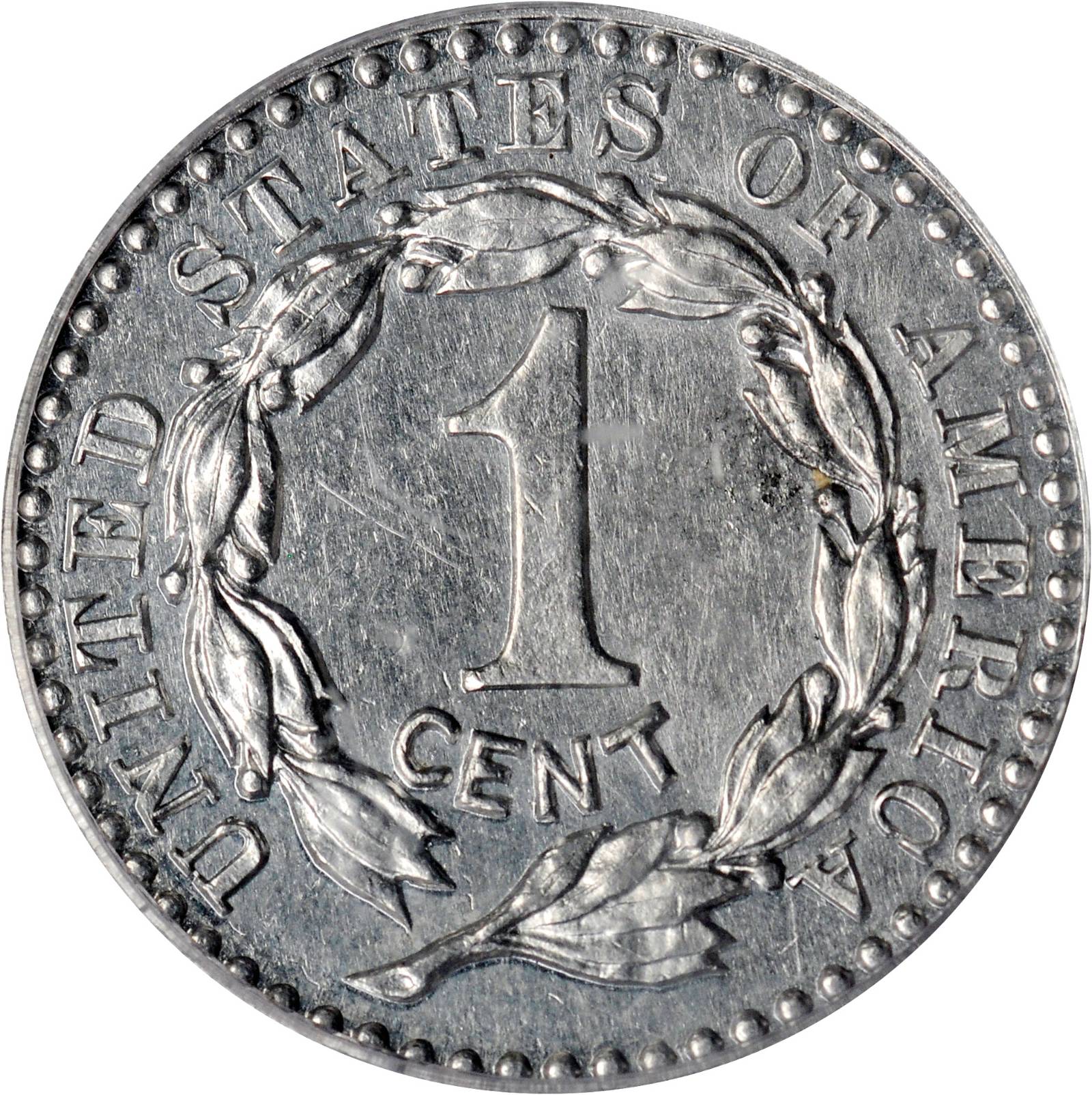 image for: 1896 Pattern Cent. Judd-1769, Pollock-1985. Rarity-6+. Aluminum. Plain Edge. Proof-62 (PCGS). CAC. OGH.