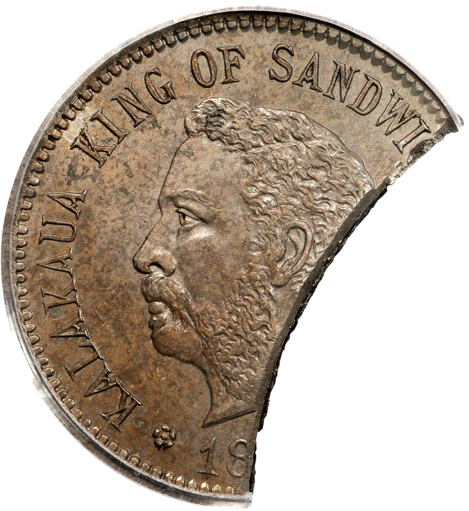 1881 Hawaii Five Cents. Medcalf-Russell 2CN-1. Genuine--Code 98, Damage (PCGS).