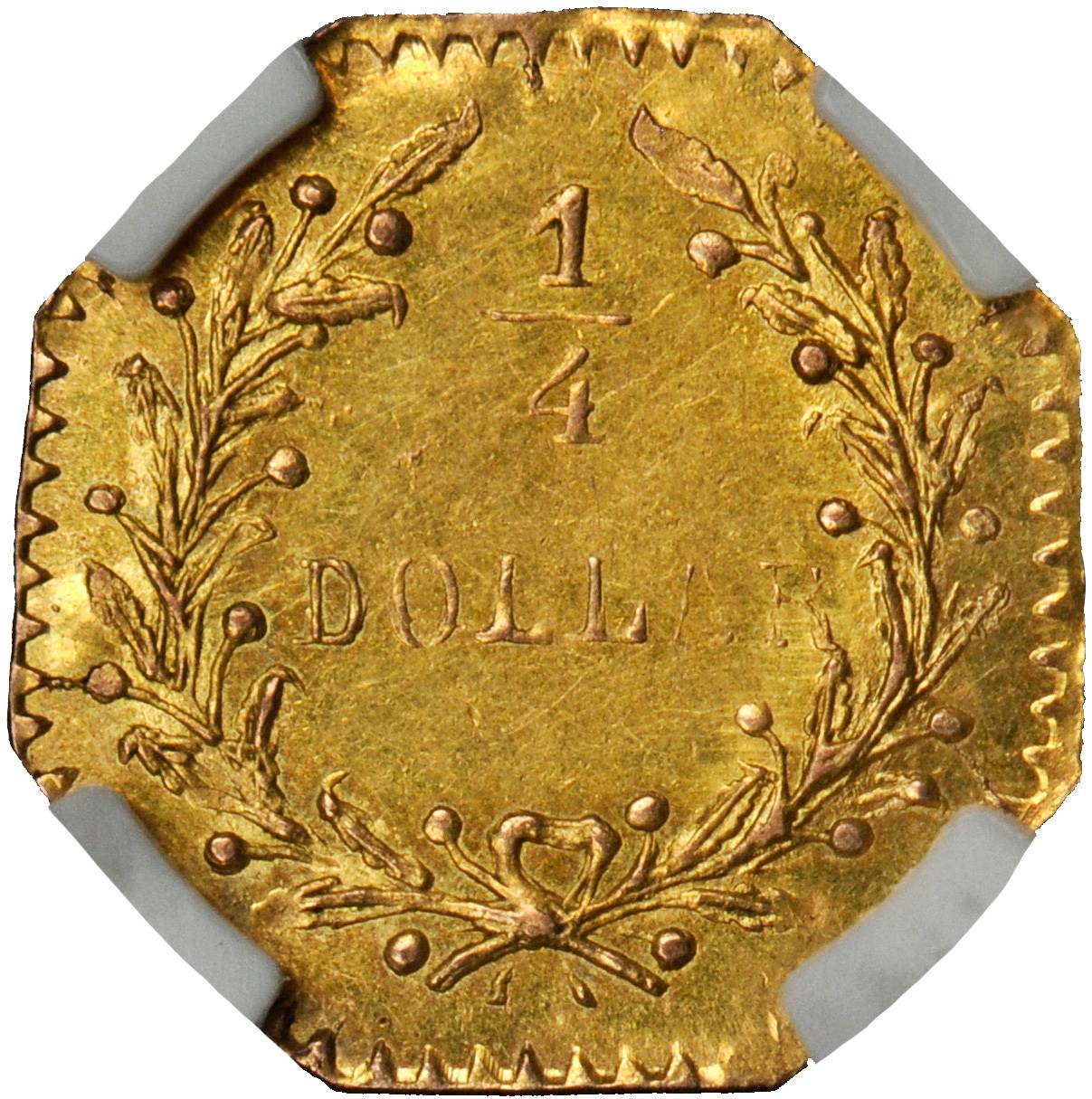 image for: 1852 Octagonal 25 Cents. BG-799DD. Rarity-7+. Indian Head. MS-63 (NGC).