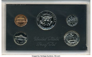 image for: 1971 Proof Set Featuring No S Proof Nickel in Original Government Holder, ANACS Photo-Certificate PR67/67.... (Total: 5 coins)