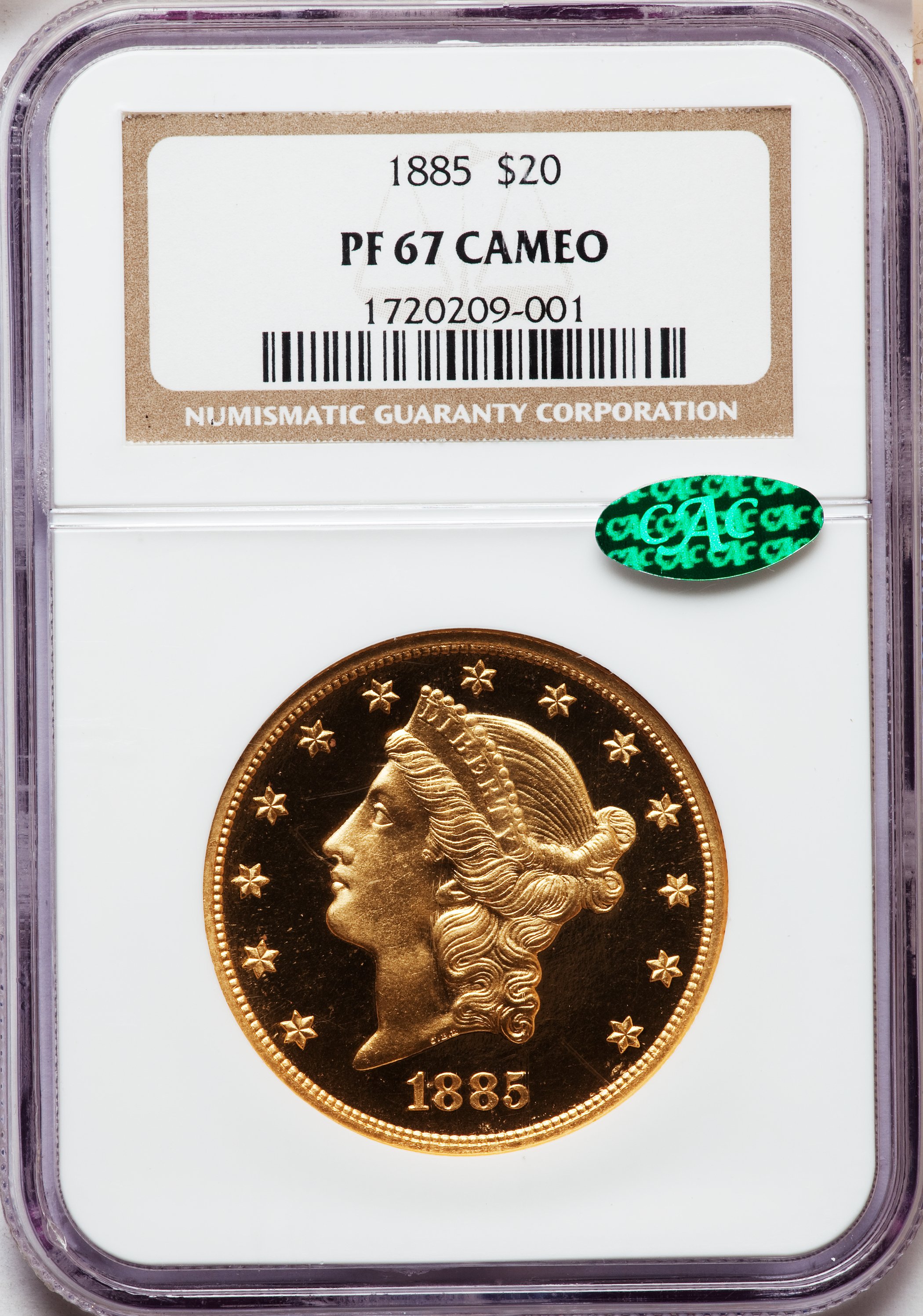 image for: 1885 $20 PR67 Cameo NGC....