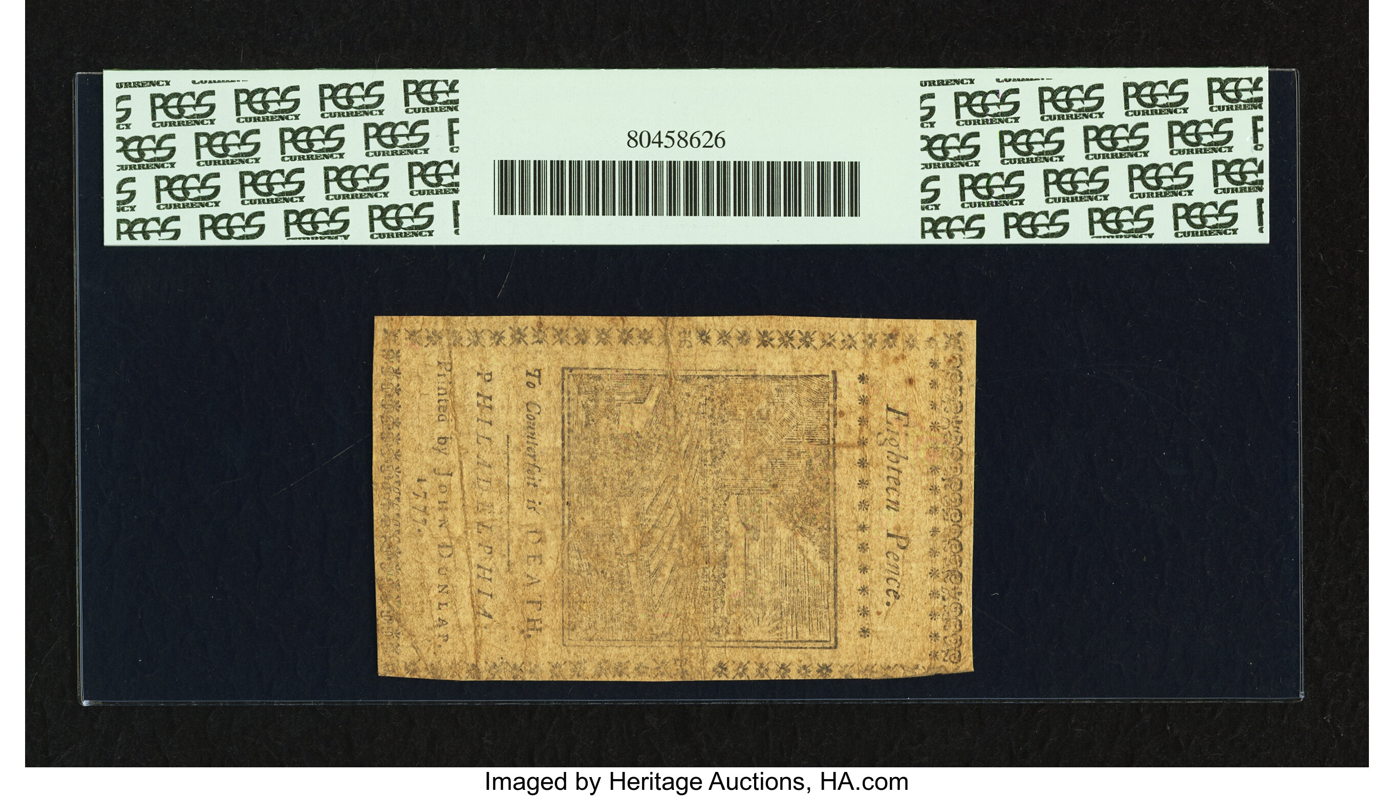 image for: Pennsylvania April 10, 1777 1s 6d PCGS Very Fine 30....