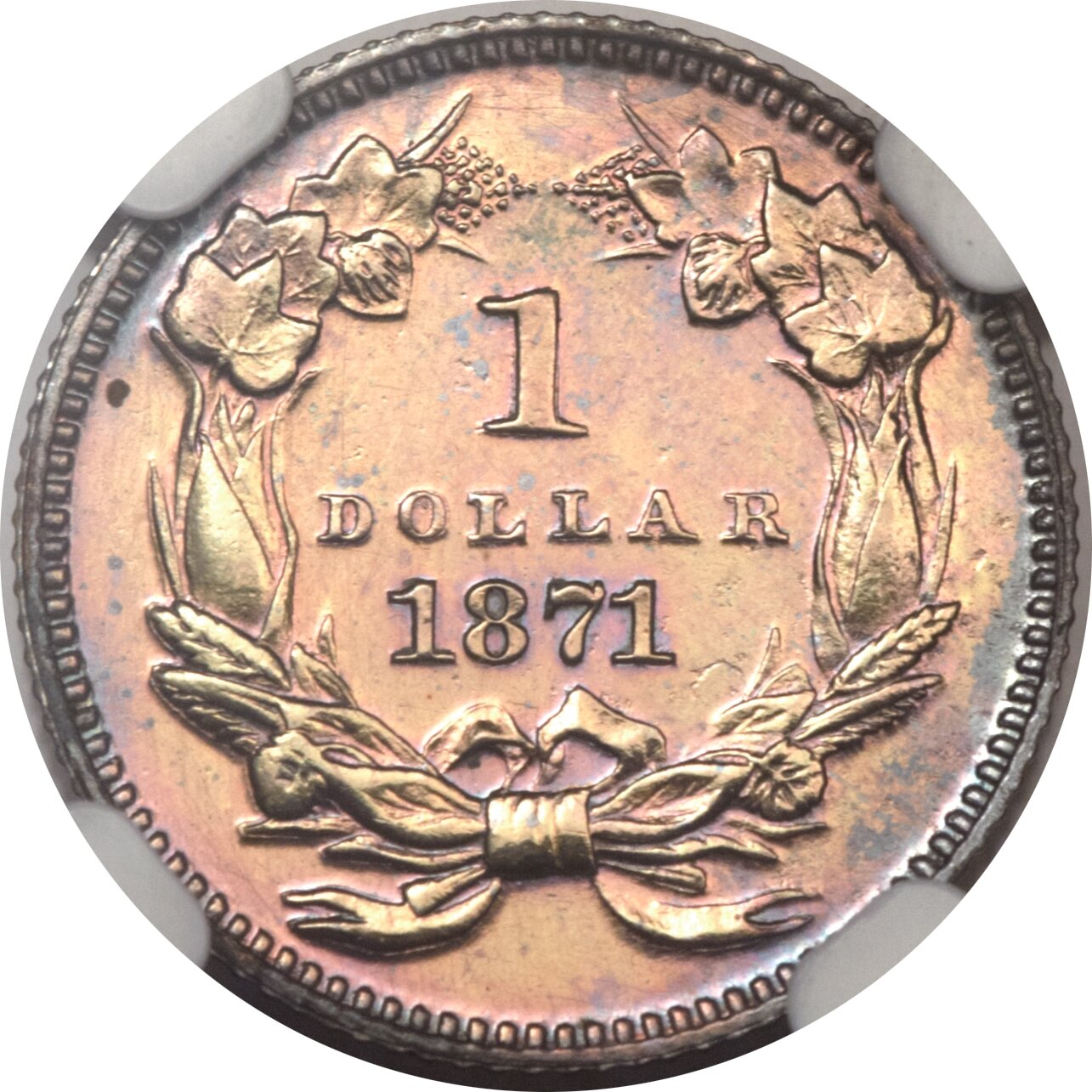 image for: 1871 G$1 Gold Dollar, Judd-1161, Pollock-1303, R.8, PR64 Brown NGC....