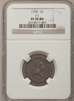 image for: 1792 P1C One Cent, Judd-1, Pollock-1, High R.6, VF30 NGC....
