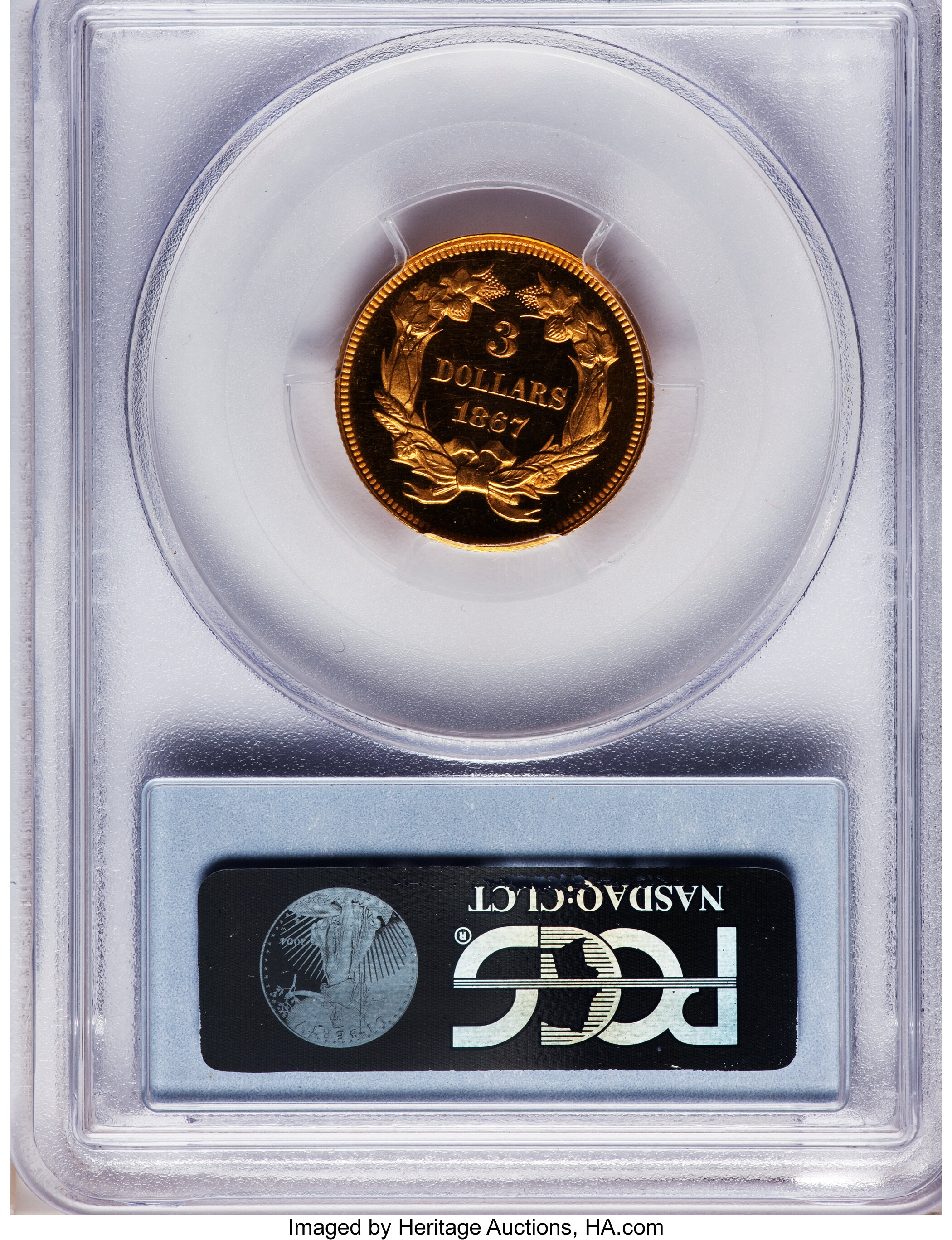 image for: 1867 $3 PR63 Deep Cameo PCGS. CAC....