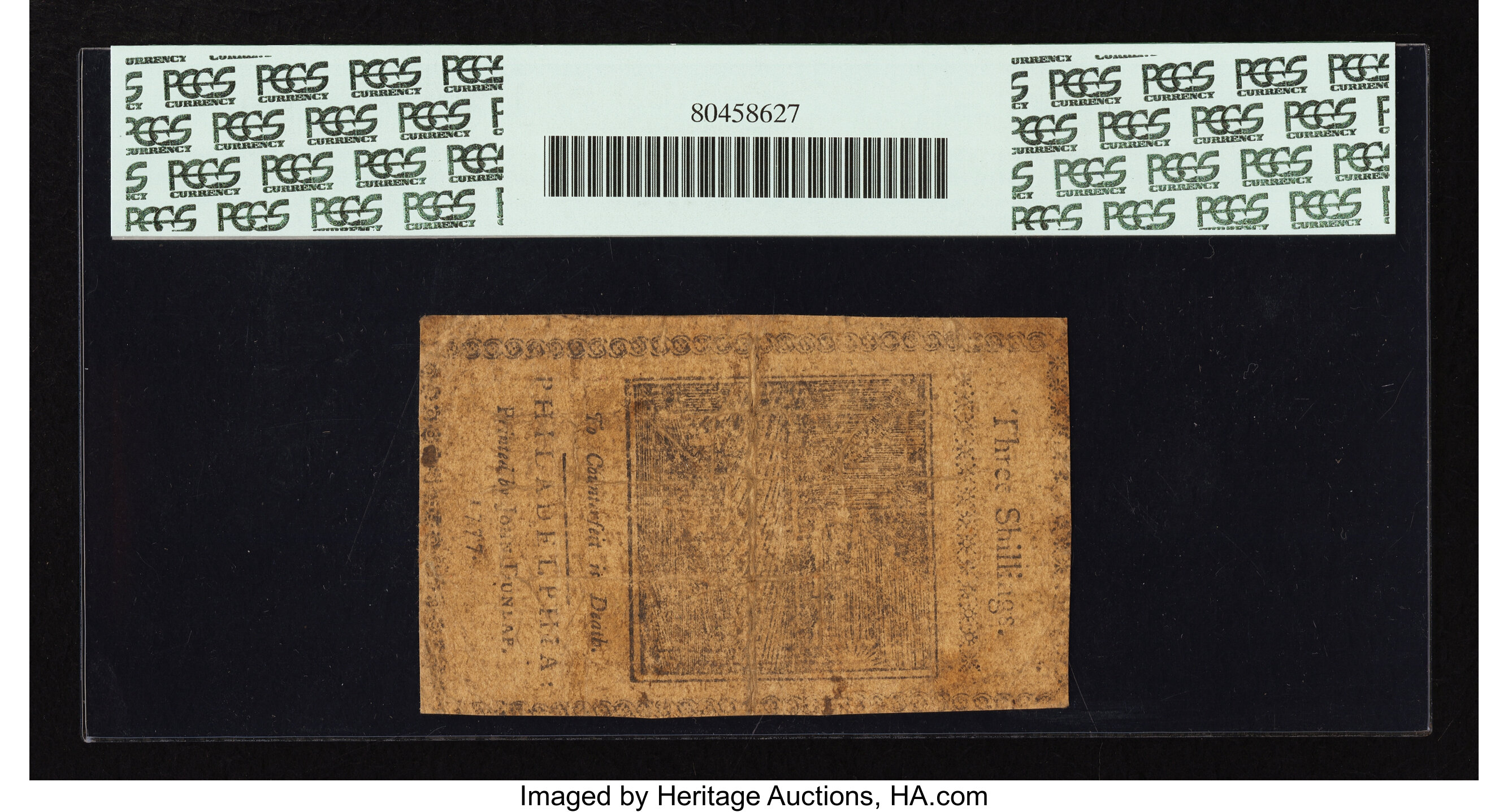 image for: Pennsylvania April 10, 1777 3s PCGS Apparent Very Fine 20....