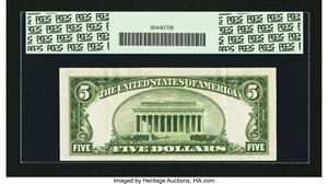 image for: Fr. 1958-H* $5 1934B Federal Reserve Star Note. PCGS Extremely Fine 40PPQ....