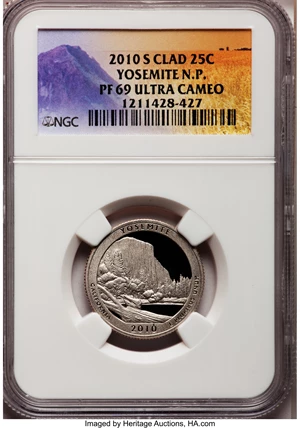 image for: 2010-S 25C Yosemite National Park Clad PR69 Ultra Cameo NGC. NGC Census: (0/0). PCGS Population (1069/254). (#418837)...