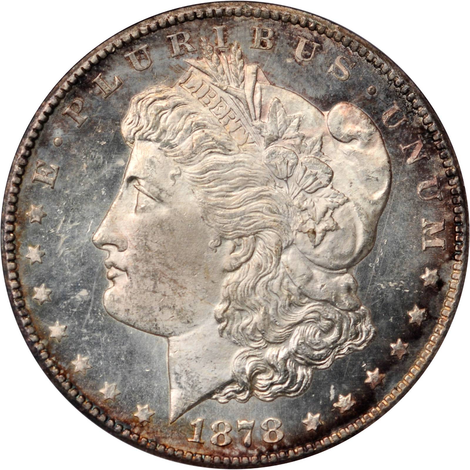 image for: 1878-CC Morgan Silver Dollar. VAM-11. Top 100 Variety. Raised Die Lines in Eagle's Wings. MS-63 PL (PCGS). CAC.