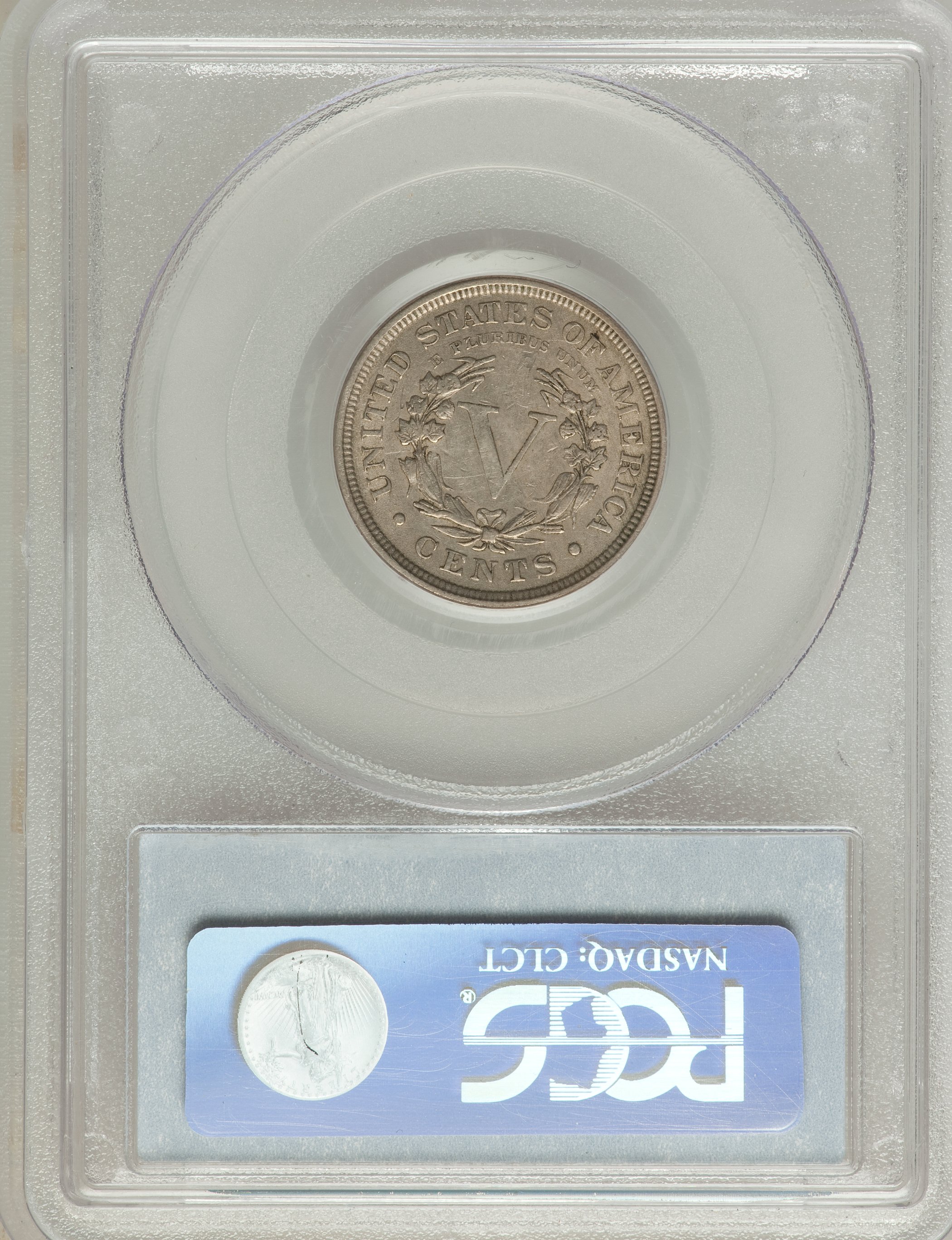 1896 5c AU50 thumbnail 3