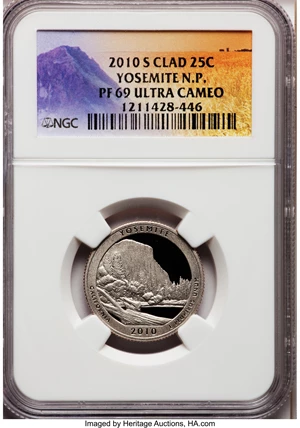 image for: 2010-S 25C Yosemite National Park Clad PR69 Ultra Cameo NGC. NGC Census: (0/0). PCGS Population (1065/253). (#418837)...