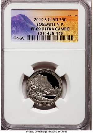 image for: 2010-S 25C Yosemite National Park Clad PR69 Ultra Cameo NGC. NGC Census: (0/0). PCGS Population (1065/253). (#418837)...