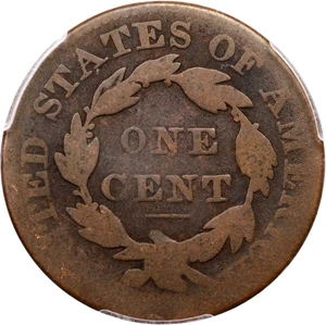 image for: 1830 Matron Head Cent. N-9. Rarity-7-. Large Letters. Good-4 (PCGS).