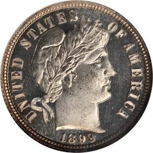image for: 1899 Barber Dime. Proof-65 Ultra Cameo (NGC).