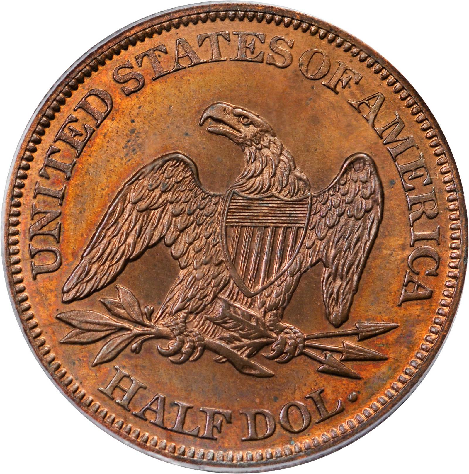 image for: 1859 Pattern Half Dollar. Judd-244, Pollock-300. Rarity-7+. Copper. Reeded Edge. Proof-64 BN (PCGS). CAC.