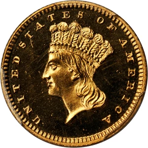 image for: 1867 Gold Dollar. Proof-65 Cameo (PCGS).