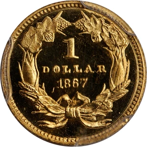 image for: 1867 Gold Dollar. Proof-65 Cameo (PCGS).