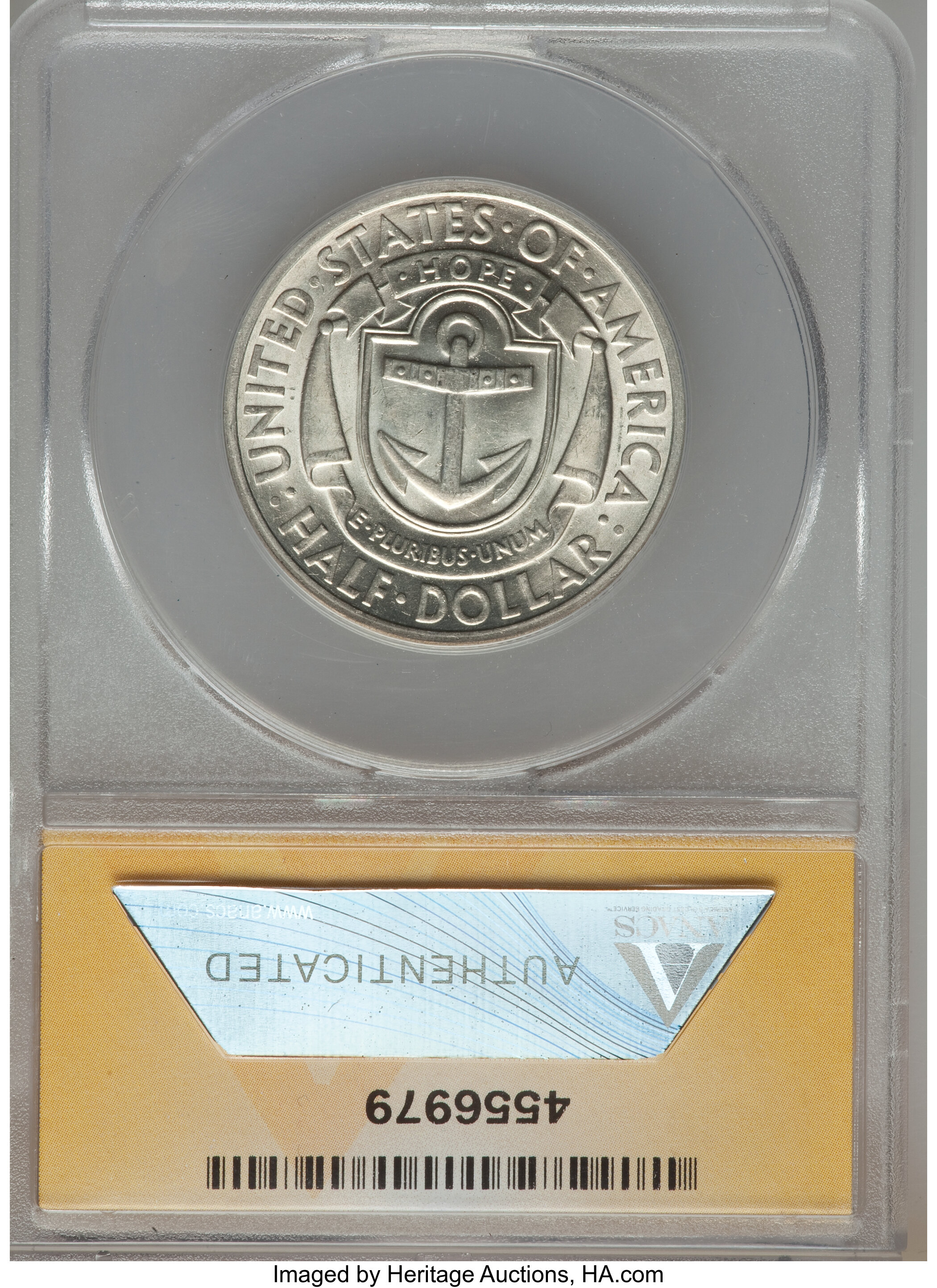 1936-D 50c Rhode Island AU58 CAC thumbnail 6
