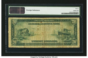 image for: Fr. 970 $20 1914 Federal Reserve Note PMG Choice Fine Net 15....