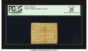 image for: North Carolina July 14, 1760 10s PCGS Apparent Very Fine 20....