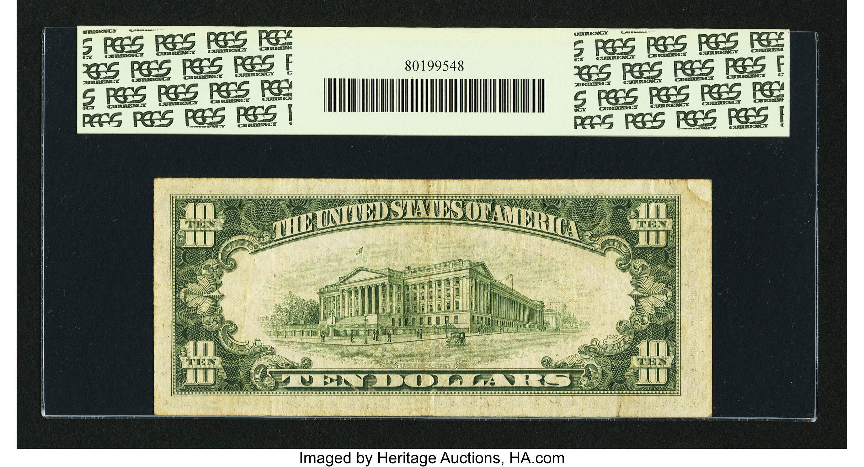 image for: Fr. 2008-B* $10 1934C Wide Face Federal Reserve Star Note. PCGS Very Fine 25PPQ....