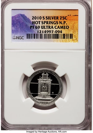 image for: 2010-S 25C Hot Springs National Park Silver PR69 Ultra Cameo NGC. NGC Census: (0/0). PCGS Population (1415/503). (#418828...