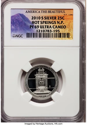 image for: 2010-S 25C Hot Springs National Park Silver PR69 Ultra Cameo NGC. NGC Census: (0/0). PCGS Population (1415/503). (#418828...