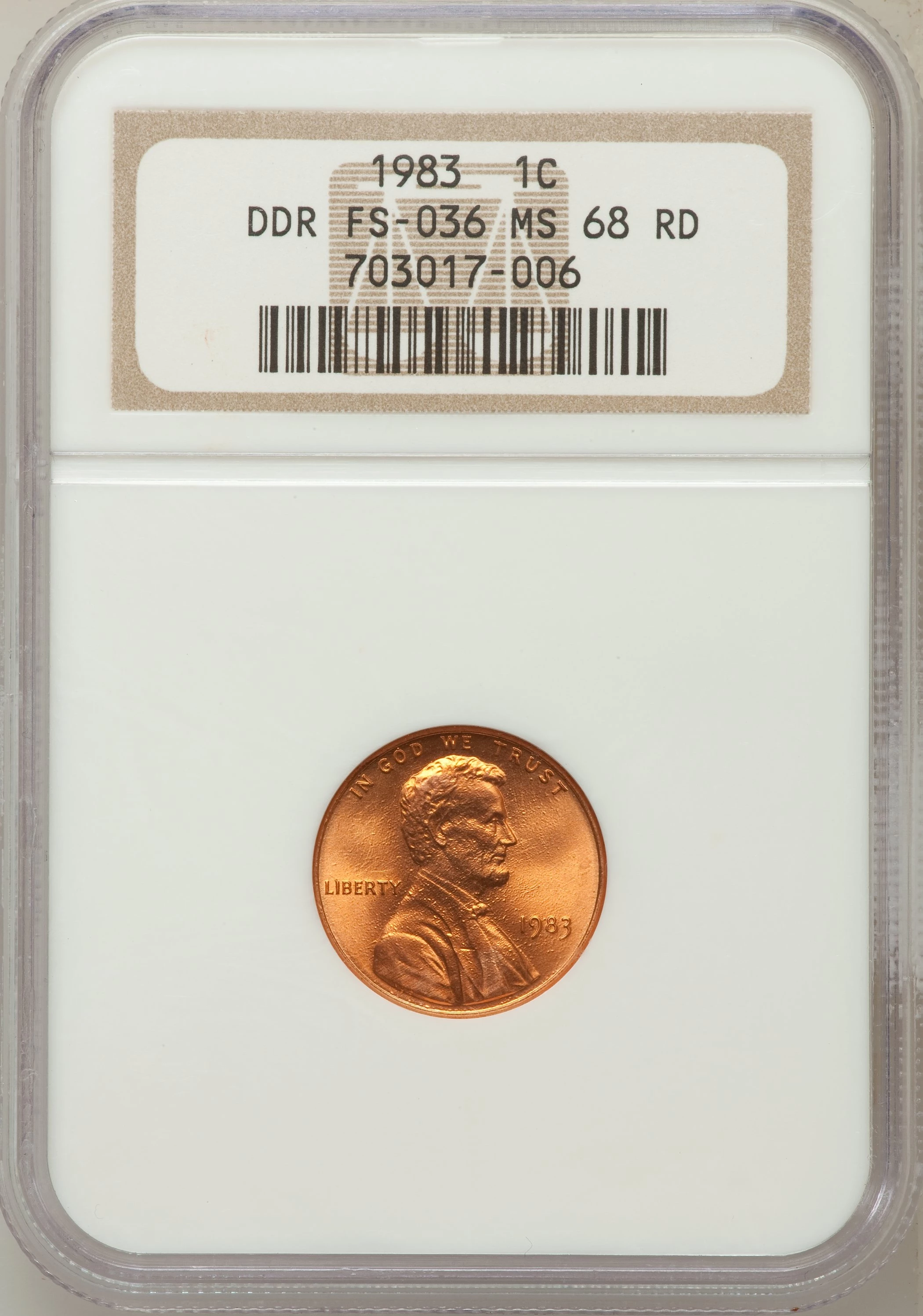 1983 1C Doubled Die Reverse Lincoln Memorial Cent PCGS MS66RD - Old Green  Holder - The Penny Lady®