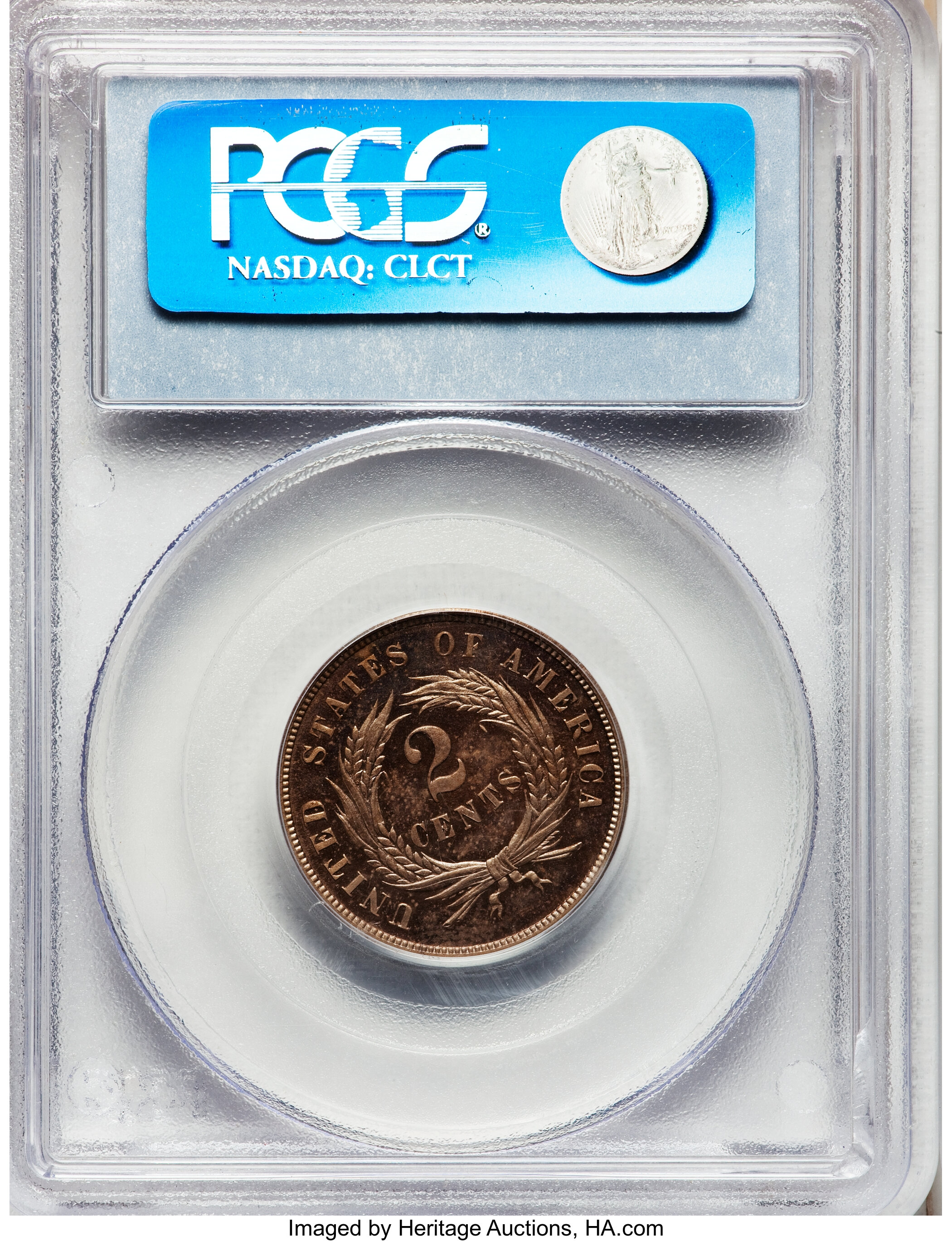 image for: 1865 2C Two Cents, Judd-409, Pollock-478, High R.6, PR64 PCGS....