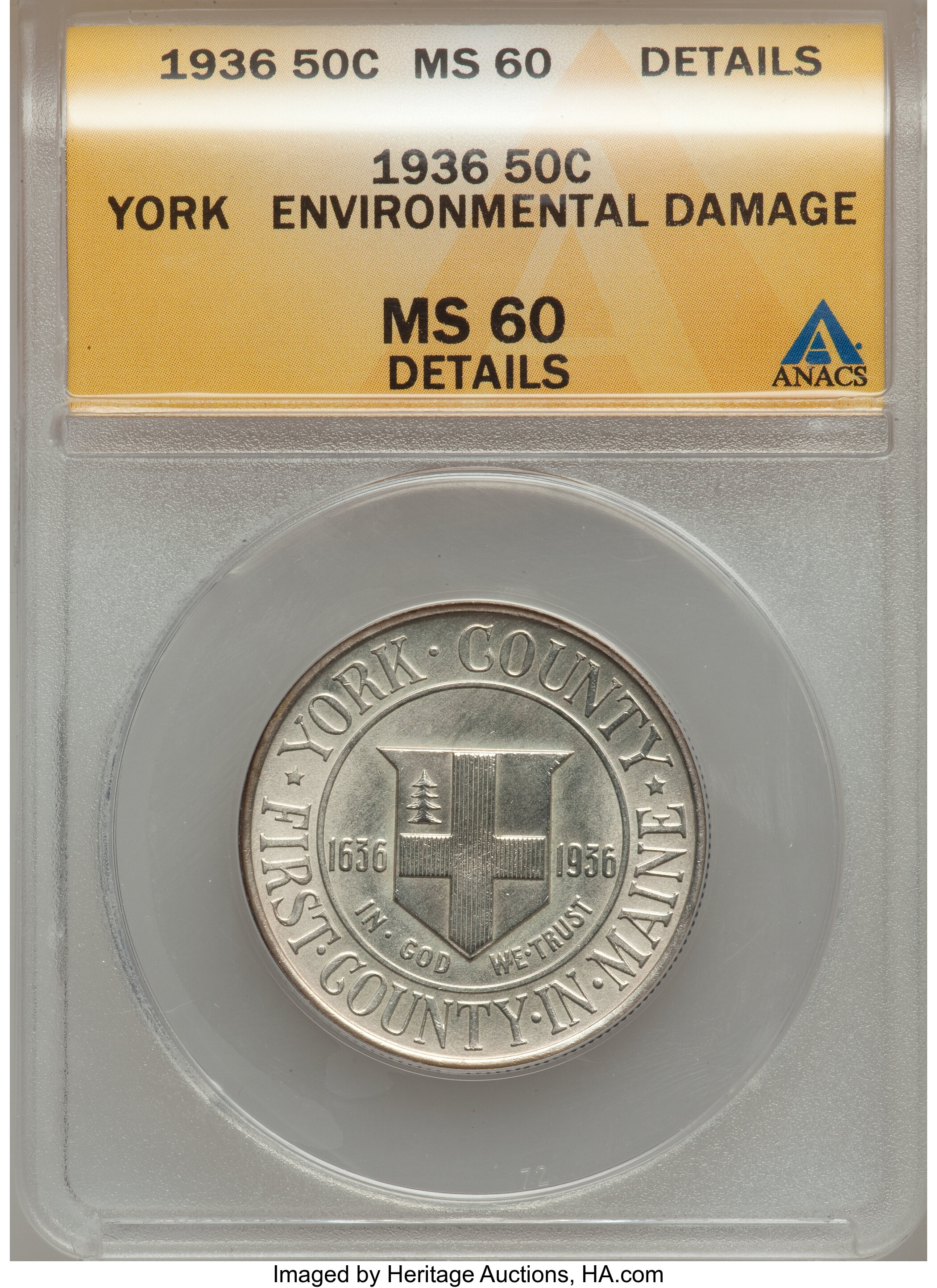 1936 50c York County VF35 CAC thumbnail 11
