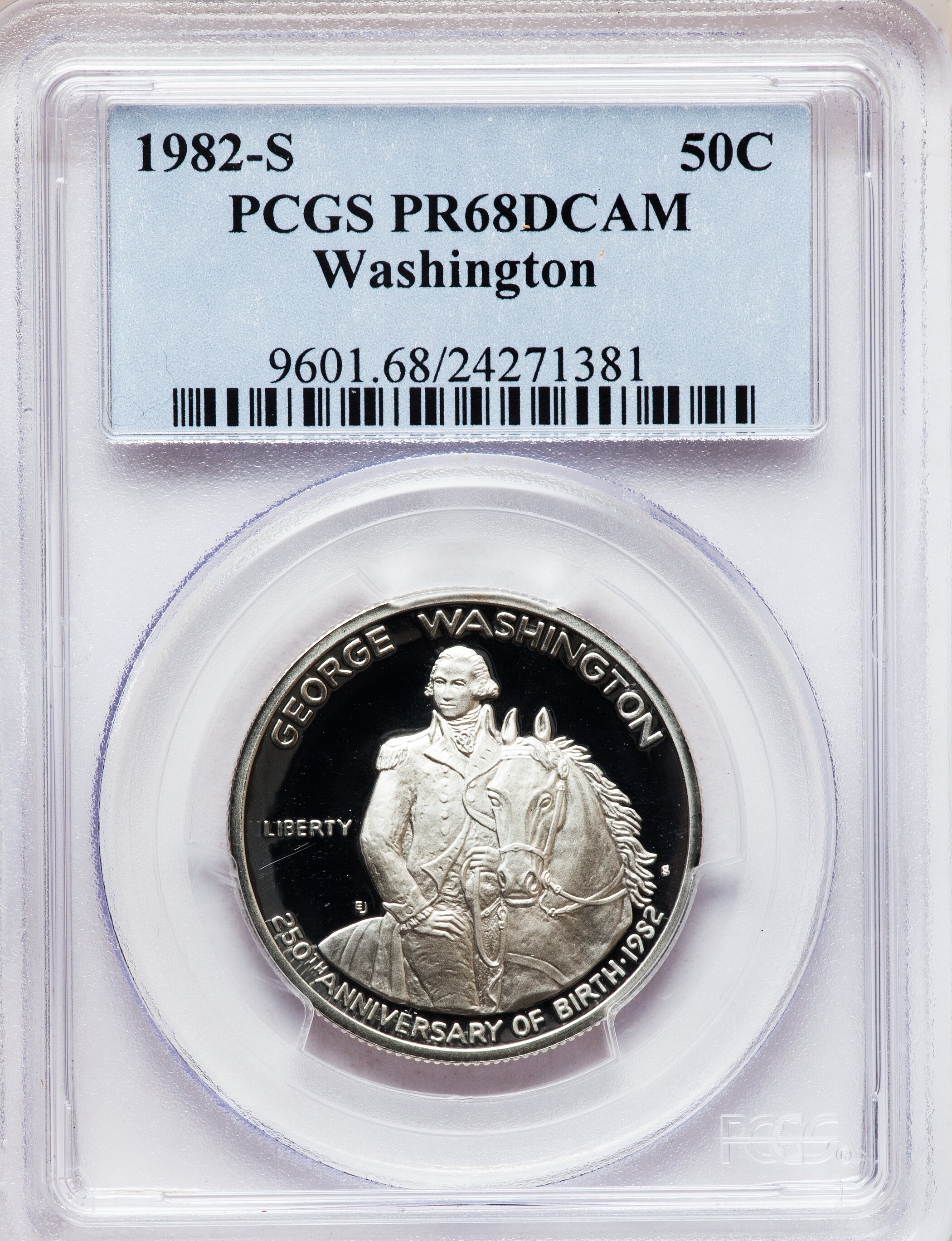 FAO 1982年 銀製記念 1982 S Washington 250th Anniversary of Birth Half Dollar Silver PR