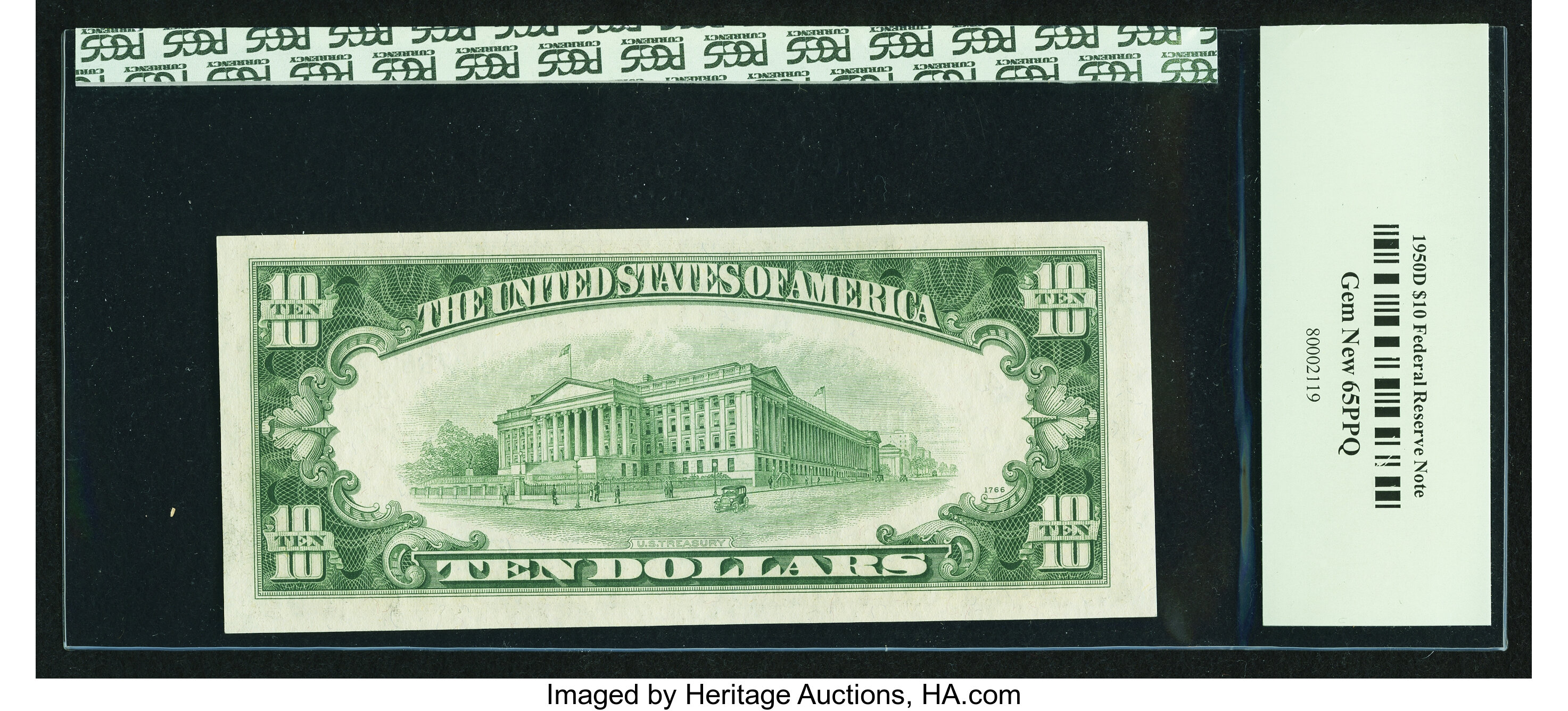 image for: Fr. 2014-D* $10 1950D Federal Reserve Star Note. PCGS Gem New 65PPQ....