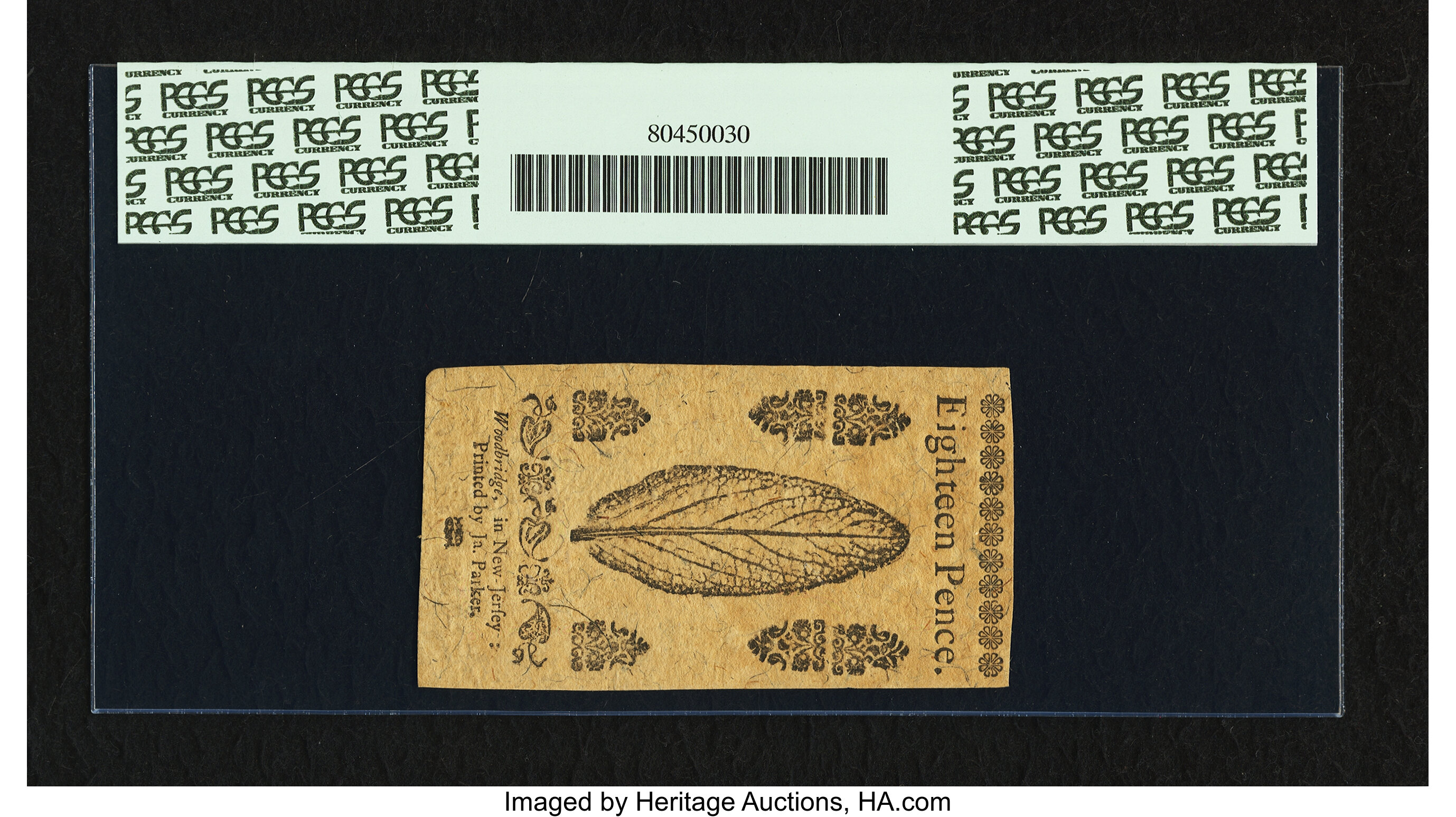 image for: New Jersey June 22, 1756 18d PCGS Choice About New 58....