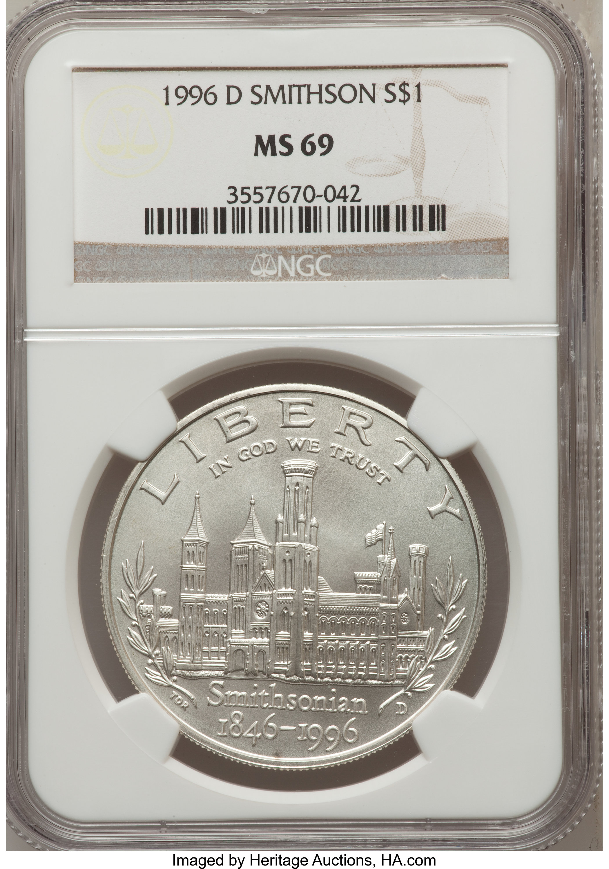 1996-D S$1 Smithsonian Institution 150th Anniversary MS65 thumbnail 21