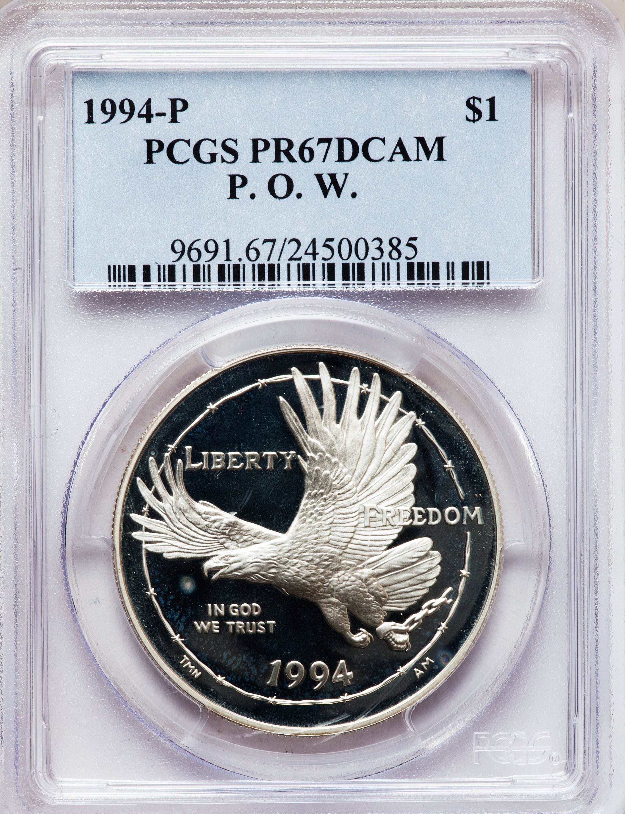 1994-P S$1 U.S. Prisoner of War Museum PR DCAM PR67 DCAM thumbnail 9