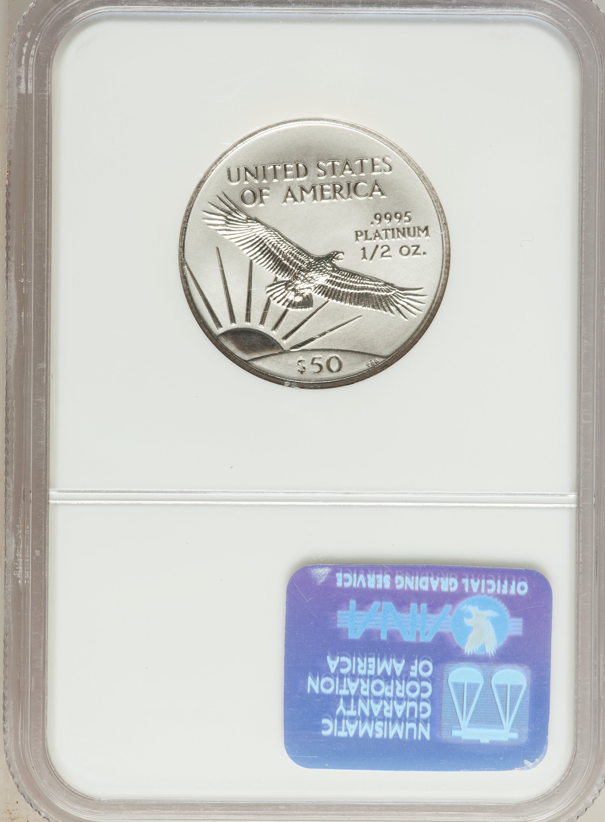 image for: 2001 P$50 Half-Ounce Platinum Eagle MS69 NGC. NGC Census: (1878/34). PCGS Population (688/1). Mintage: 12,815. Numismedia W...