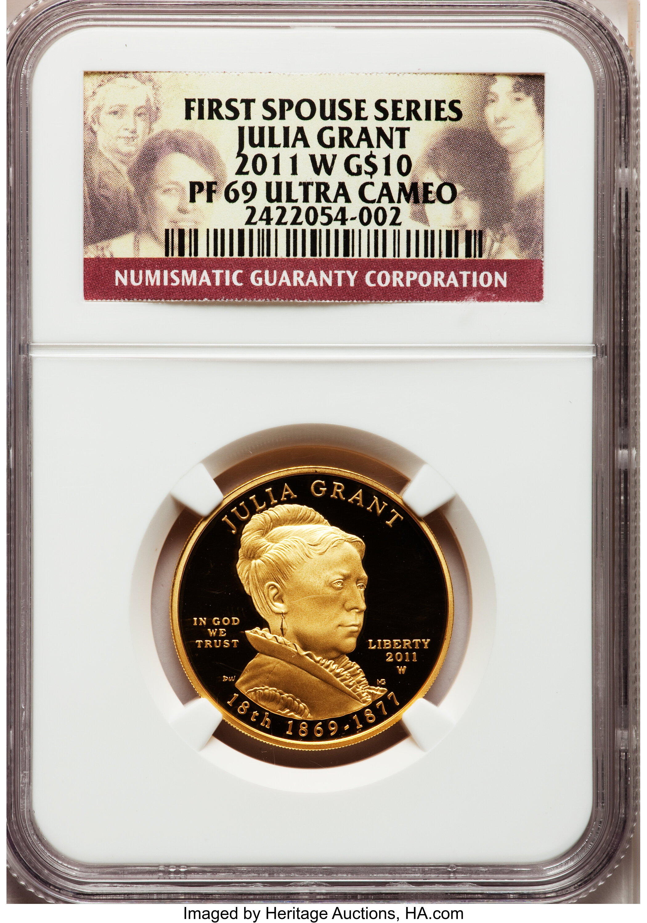 image for: 2011-W $10 Julia Grant PR69 Ultra Cameo NGC. First Spouse Series....