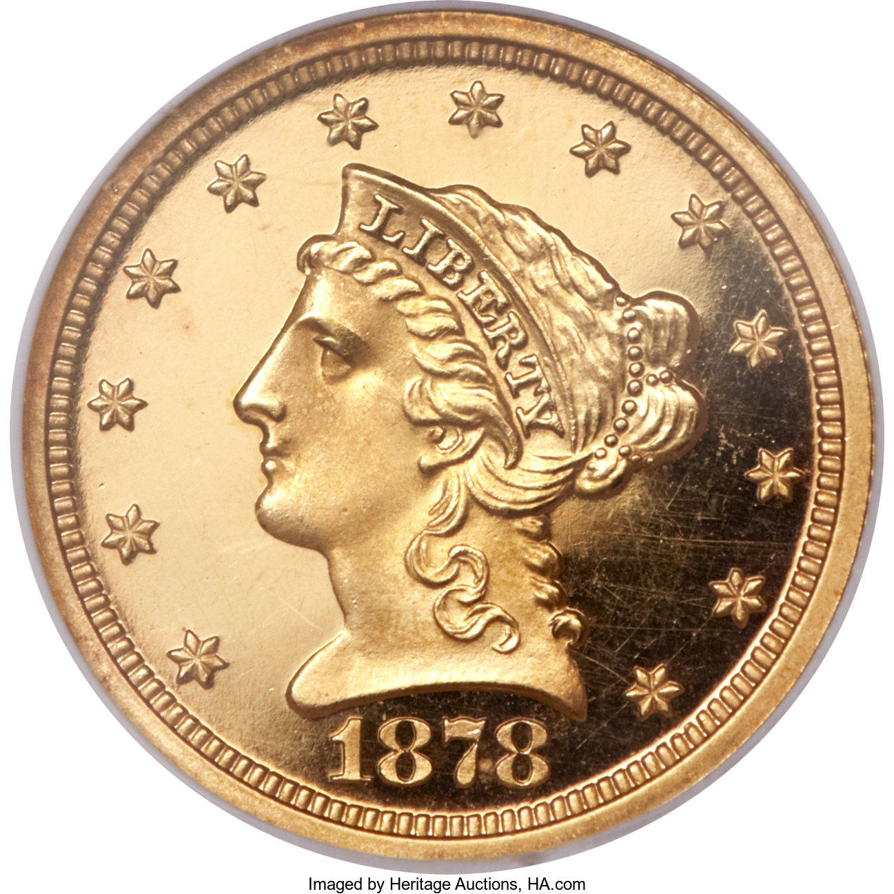 image for: 1878 $2 1/2 PR65 Ultra Cameo NGC. CAC....