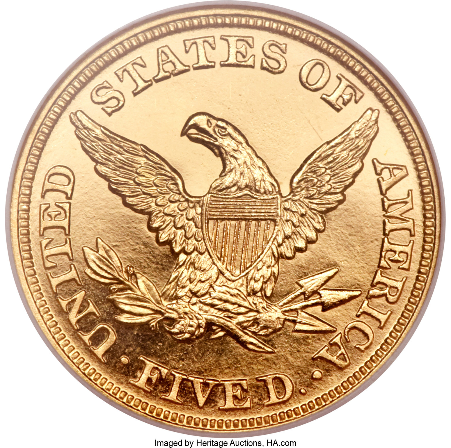 image for: 1865 $5 PR65 Ultra Cameo NGC....